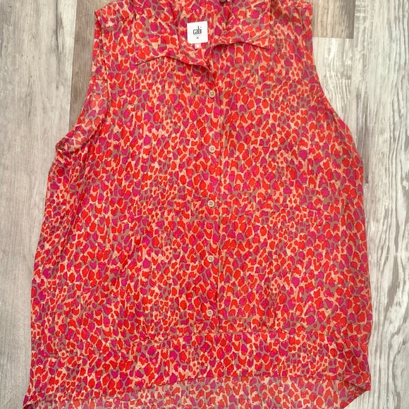 Cabi Heartbreaker Sleeveless Blouse Top Button Front Collared Fall layer Sz M - Picture 6 of 8